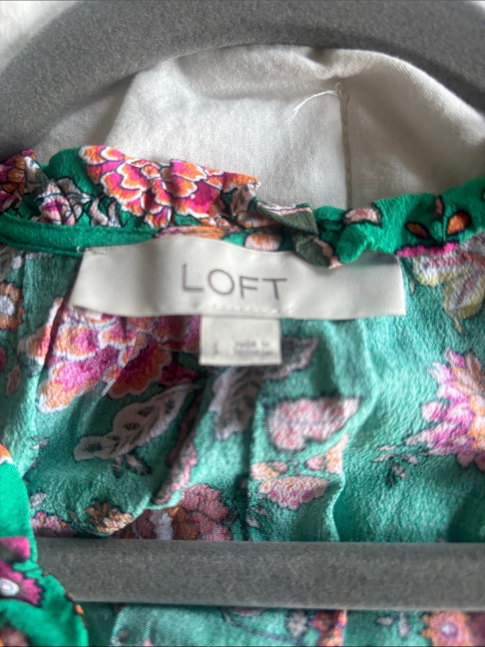 LOFT floral tie sleeveless top - Picture 5 of 7